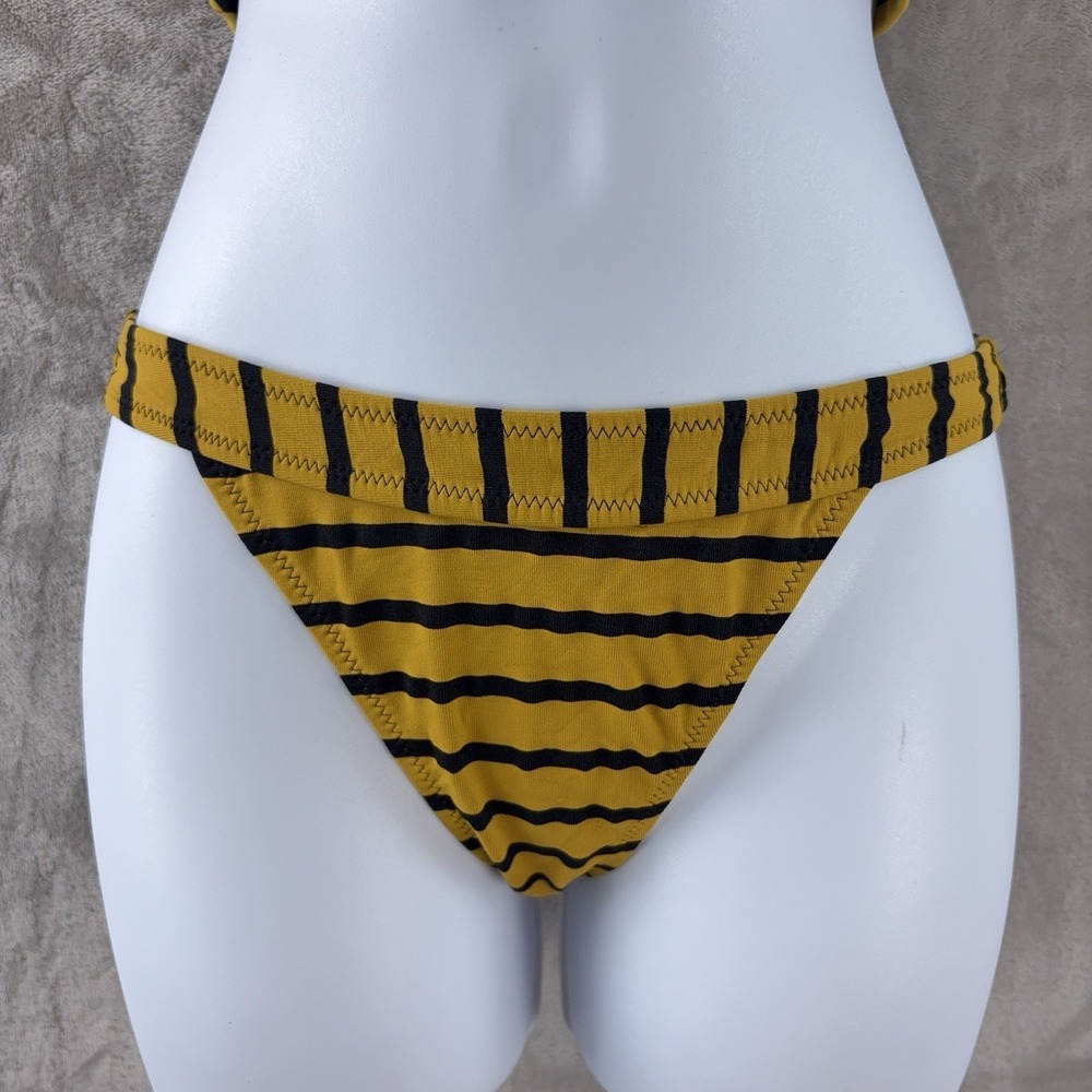 Solid & Striped Bikini Bottom Womens Size XS‎ Yellow Black Stripe